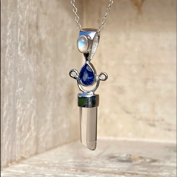 Kyanite & Crystal Quartz Necklace - Picture 1 of 15